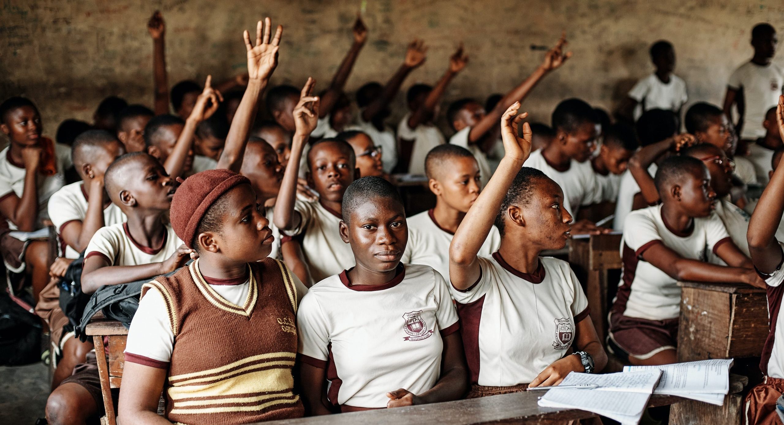 Nigerian students in a classroom